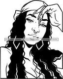 Ghetto Woman Face American Gangster Urban Swag Hip Hop Girl .SVG Cutting Files For Silhouette Cricut and More!