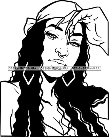 Ghetto Woman Face American Gangster Urban Swag Hip Hop Girl .SVG Cutting Files For Silhouette Cricut and More!