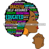 Afro Succesful Woman Hair Quotes Black Lives Matter Proud Roots Nubian Melanin SVG Cut Files