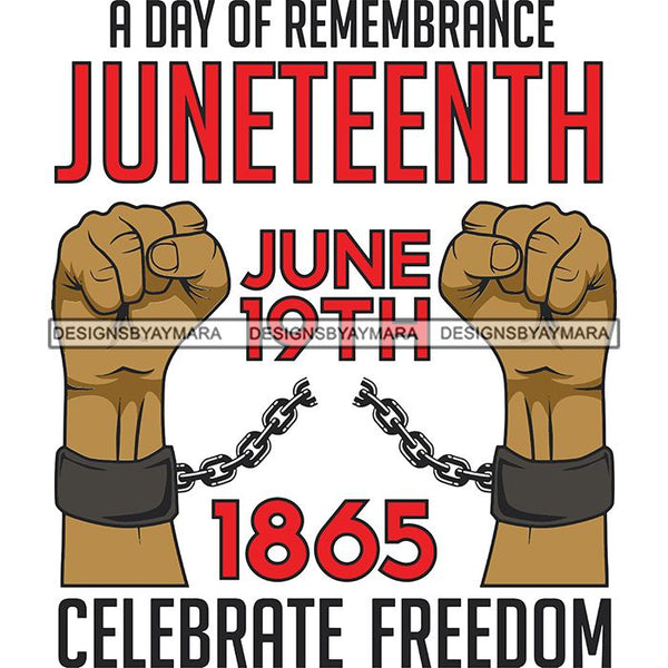 Juneteenth Emancipation Freedom June 19 Holiday African American History  SVG PNG JPG Vector Cutting Files