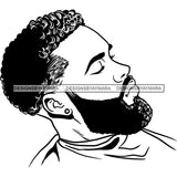 Attractive Man Bearded Hipster Model Fashion Male Guy Stylish Mustache Close-up Sexy Macho Manly SVG Files For Cutting