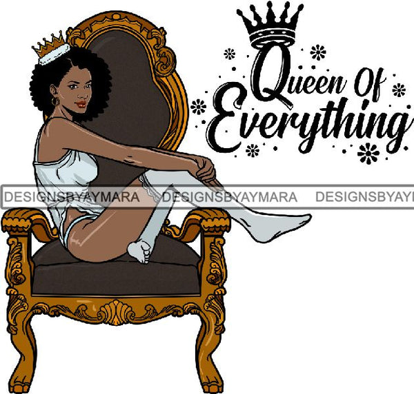Afro Queen Goddess Melanin Nubian Glamour .PNG Print Files Not For Cutting