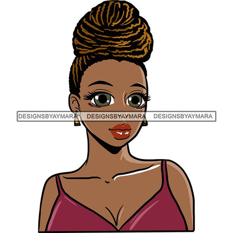 Afro Black Woman Sister-lock Hairstyle .SVG Cutting Files For Silhouette Cricut and More!