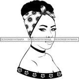 Beautiful Woman Turban Head Wrap Hairstyle SVG Files For Cutting and More!