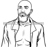 Attractive Man Bearded Hipster Model Fashion Male Guy Stylish Mustache Close-up Sexy Macho Manly SVG Files For Cutting
