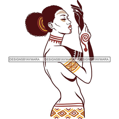 Sensual African Silhouette Goddess Safari Africa Nature Exotic Culture SVG Cutting Files.