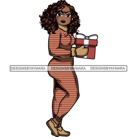 Afro Lola Christmas Winter Pajamas Gift .SVG Cutting Files For Silhouette and Cricut and More!