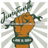 June 19 Juneteenth Emancipation Freedom Holiday African American History  SVG PNG JPG Vector Cutting Files