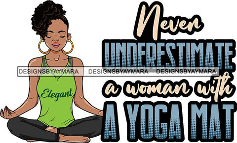 Afro Lola Doing Yoga Inhale Exhale Meditating Relax Meditate .SVG Cutting Files For Silhouette Cricut and More!