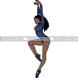 Afro Black Ballerina Woman Ballet Dancer .PNG Print File Not For Cutting