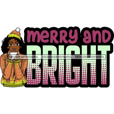 Afro Lola Christmas Hot Coffee Winter Santa Quotes .SVG Cutting Files For Silhouette and Cricut and More!