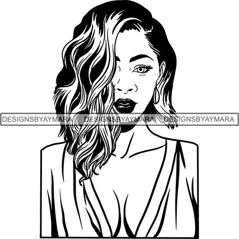 Afro Independent Successful Woman SVG Cutting Files For Silhouette Cricut and More