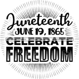 June 19 Juneteenth Emancipation Freedom Holiday African American History  SVG PNG JPG Vector Cutting Files