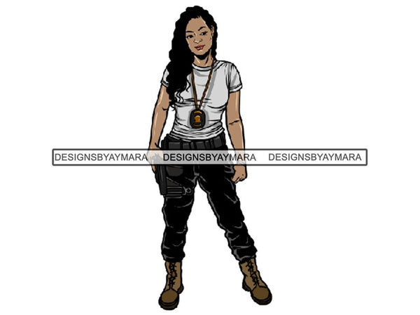 Military Woman USA Proud Melanin PNG Files For Print Not For Cutting
