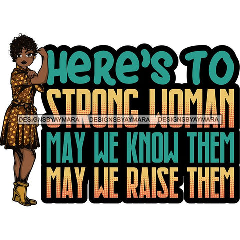 Afro Lola Strong Lady We can Do It Woman Power Flexing Arms Believe in Yourself Quotes .SVG Cutting Files For Silhouette and Cricut and More!