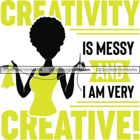 Afro Craft Lady SVG Cutting Files For Silhouette Cricut and More