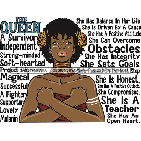 Afro Woman This Queen Quotes SVG Files For Cutting and More!