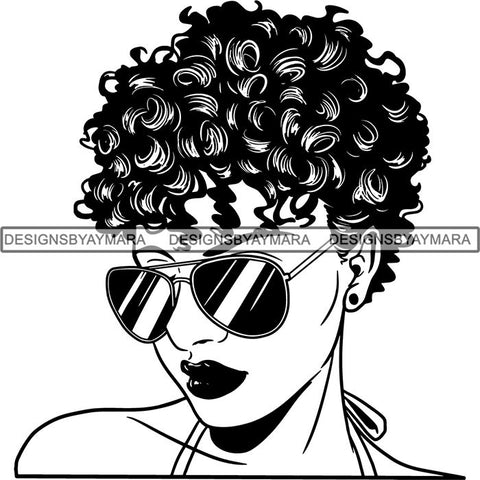 Afro Latin Woman SVG Curly Hairstyle Cutting Files For Silhouette Cricut and More