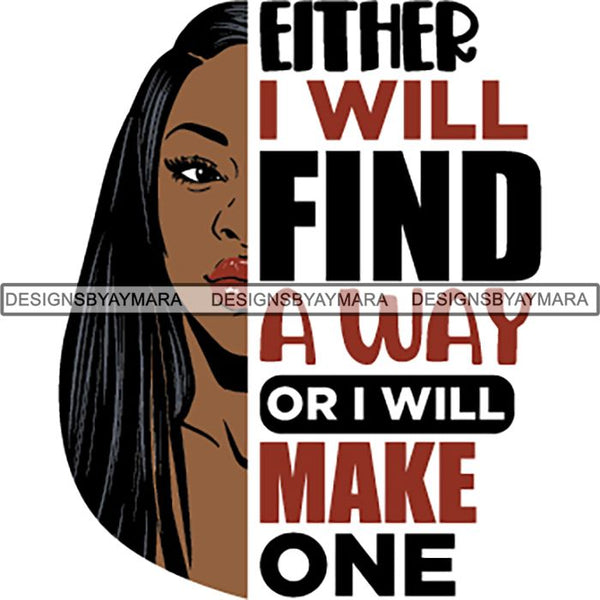 Afro Woman Half Face Life Quotes SVG Cutting Files For Silhouette and Cricut and More!