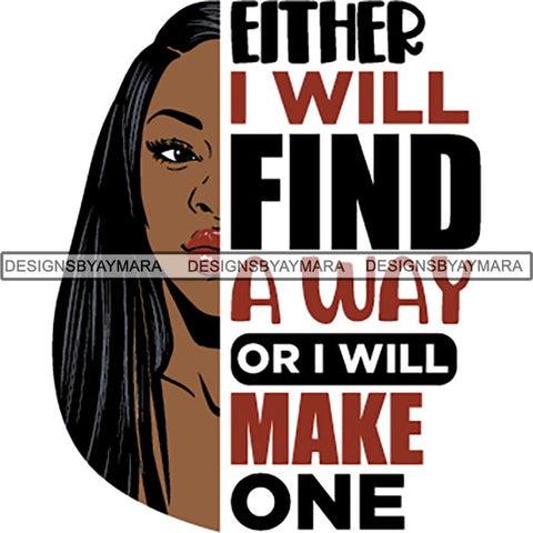Afro Woman Half Face Life Quotes SVG Cutting Files For Silhouette and Cricut and More!
