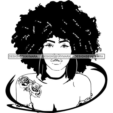 Afro Nubian Melanin Popping Kinky Hair Beautiful African American Woman SVG Cutting Files