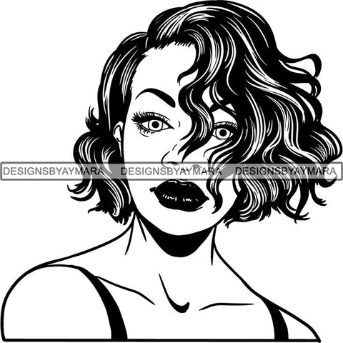 Beautiful Afro Woman Unique Designs In Black and White SVG Cutting Files For Silhouette Cricut and More