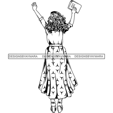 Afro Lola Praying Begging Asking God Lord Faith Strength .SVG Vector Clipart Cutting Files For Silhouette Cricut and More!