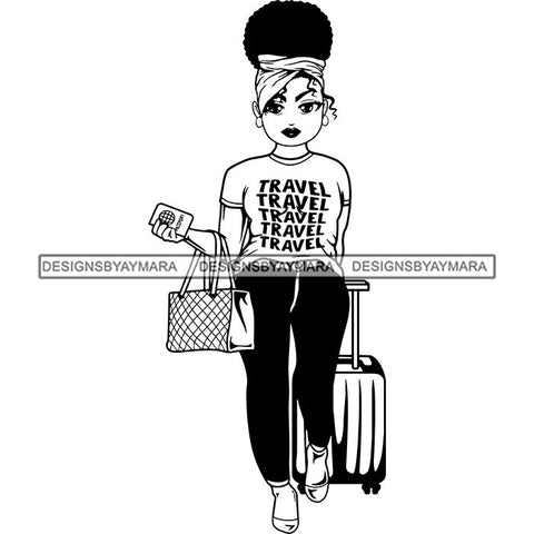 Lola Travel Vacation Getaway Black Proud Woman Traveling .SVG Cutting Files For Silhouette and Cricut and More!