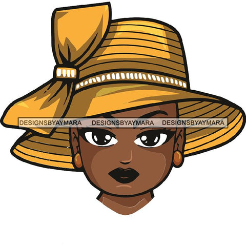 Afro Lola Wearing Hat Church Lady .SVG Clipart Vector Cutting Files