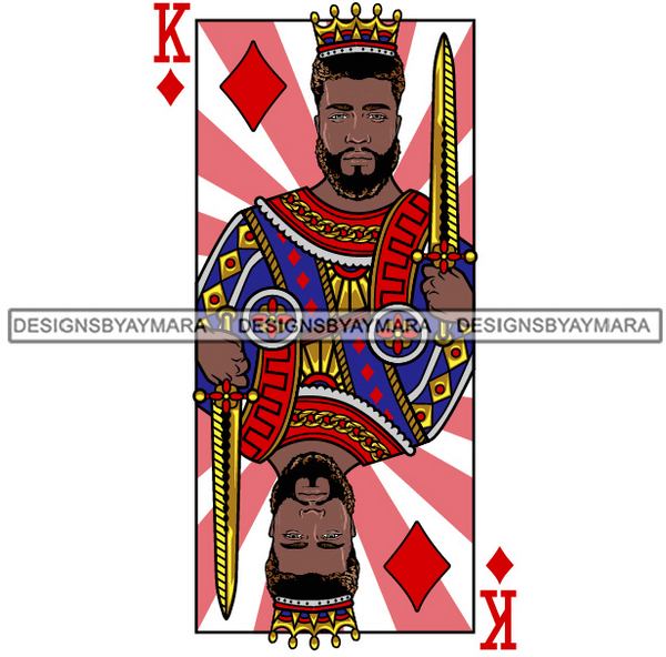 Ace King Man Royalty Blackjack Casino Card Game Attractive Black Man Bearded Hipster Male Guy Hombre Macho Manly SVG Files For Cutting