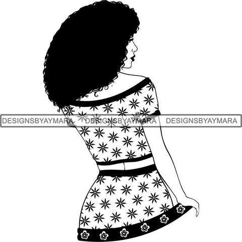 Afro Independent Successful Woman SVG Cutting Files For Silhouette Cricut and More