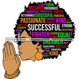 Afro Succesful Woman Hair Quotes Black Lives Matter Proud Roots Nubian Melanin SVG Cut Files