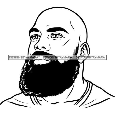 Attractive Man Bearded Hipster Model Fashion Male Guy Stylish Mustache Close-up Sexy Macho Manly SVG Files For Cutting