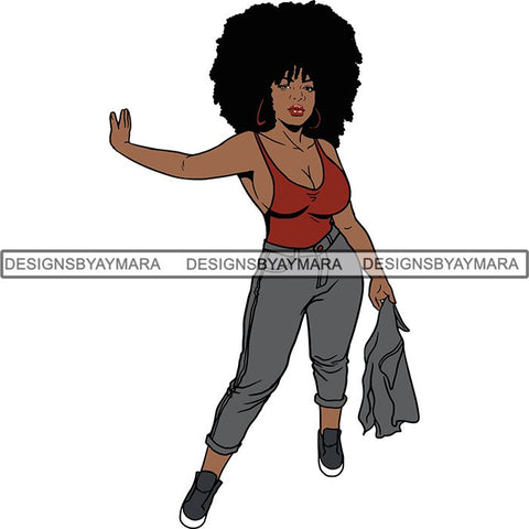 Afro Independent Successful Woman SVG Cutting Files For Silhouette Cricut and More