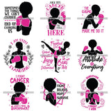 Bundle 9 Strong Afro Woman SVG Cancer Survivor Cutting Files For Silhouette Cricut and More