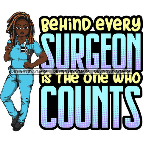 Afro Lola Nurse Medical Occupation SVG Cutting Files For Cricut Silhouette and More