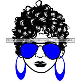 Afro Lola Boss Lady Dope Diva Glamour Wearing Glasses Accesories .SVG Cut Files