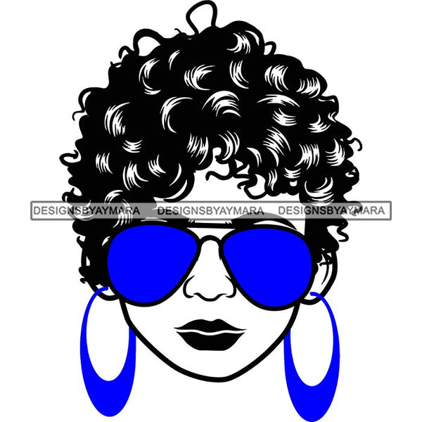 Afro Lola Boss Lady Dope Diva Glamour Wearing Glasses Accesories .SVG Cut Files