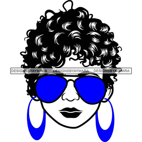 Afro Lola Boss Lady Dope Diva Glamour Wearing Glasses Accesories .SVG Cut Files