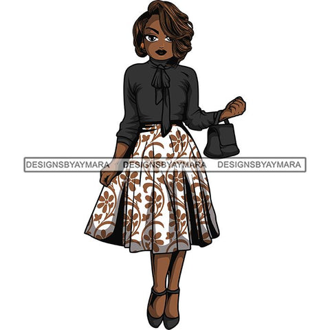 Afro Lola Classy Fashion Girl Fashionable Woman .SVG Clipart Cutting Files For Silhouette and Cricut and More!
