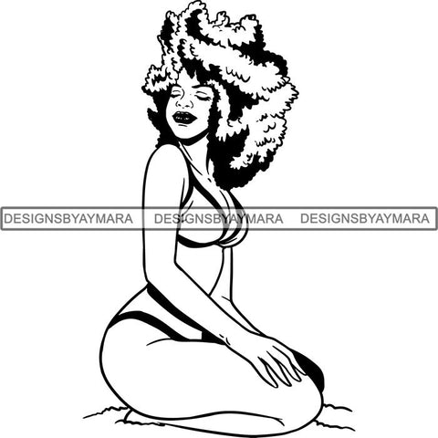 Afro Woman Nubian Melanin Popping Unique Design SVG Cutting Files For Silhouette Cricut and More
