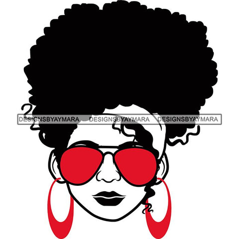 Afro Lola Boss Lady Dope Diva Glamour Wearing Glasses Accesories .SVG Cut Files