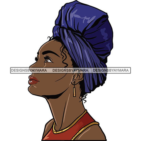 Beautiful Woman Turban Head Wrap Hairstyle SVG Files For Cutting and More!