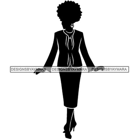 Afro Classy Church Lady Silhouette Glamour Beautiful Model SVG Files For Cutting and More!