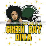 Green Bay Diva Football Team SVG Cutting Files For Silhouette Cricut and More
