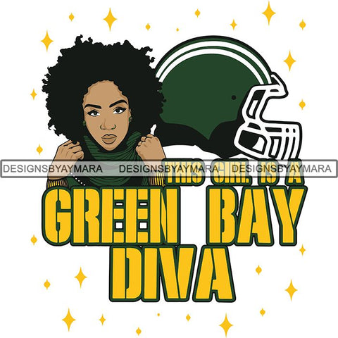 Green Bay Diva Football Team SVG Cutting Files For Silhouette Cricut and More