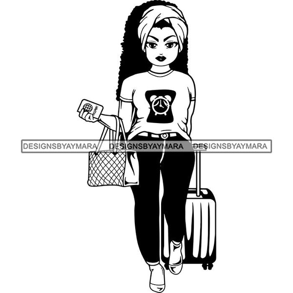 Lola Travel Vacation Getaway Black Proud Woman Traveling .SVG Cutting Files For Silhouette and Cricut and More!