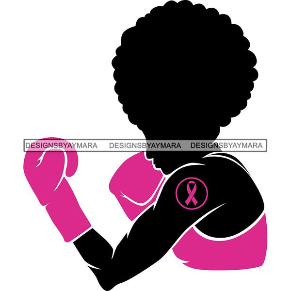 Strong Afro Woman SVG Cancer Survivor Cutting Files For Silhouette Cricut and More