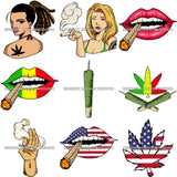 Bundle 9 420 Cannabis Pot Head Weed Leaf Grass Marijuana Joint Blunt Stoned High Life SVG Cutting Files