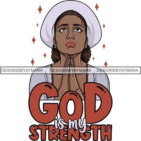 Afro Woman Praying God Lord Faith SVG Cutting Files For Silhouette Cricut and More